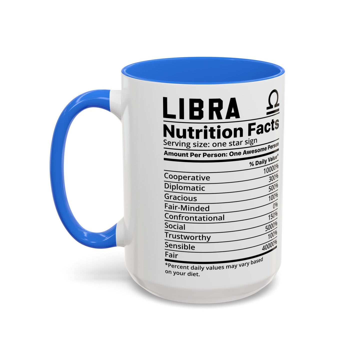 Zodiac Libra Mug - Nutrition Facts Design, Astrology Gift, Coffee Lover, Personalized Birthday Present, Horoscope Décor