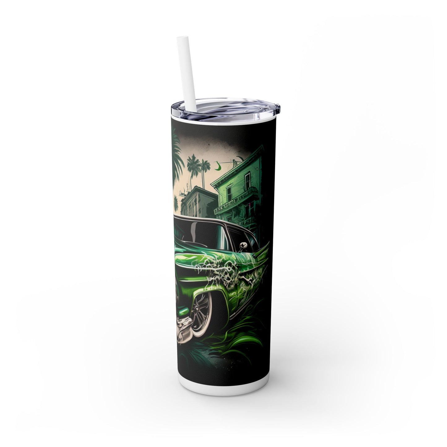 Green Lowrider Skinny Tumbler with Straw, 20oz