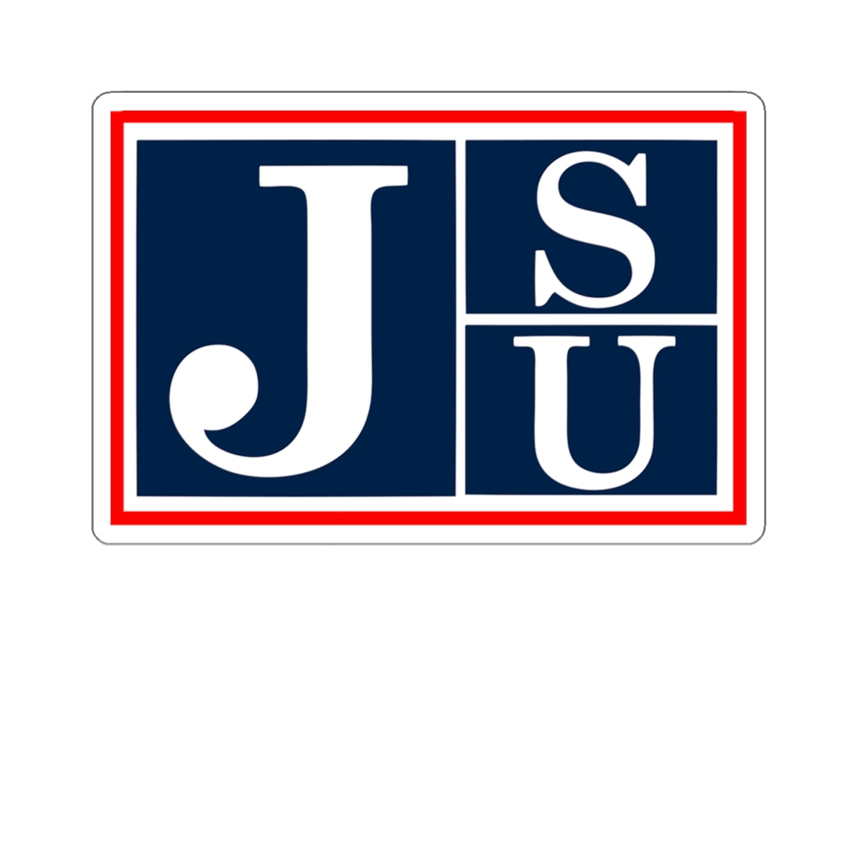 JSU Tigers: Block Jackson State University Red Trim Kiss-Cut Stickers