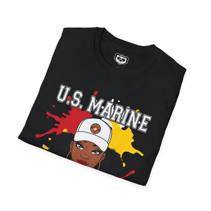 Personalizable U.S. Marine Corp Veteran Unisex Softstyle T-Shirt Gift for Her