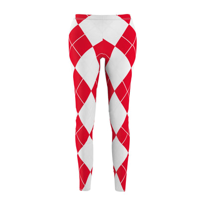 My Sorority Sister gift Red and White Argyle Women's Yoga Casual Leggings