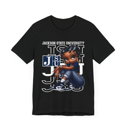 JSU Tigers: Jackson State University Sneakerhead Betty Boop Unisex Jersey Short Sleeve Tee Gift for Student and Alumni