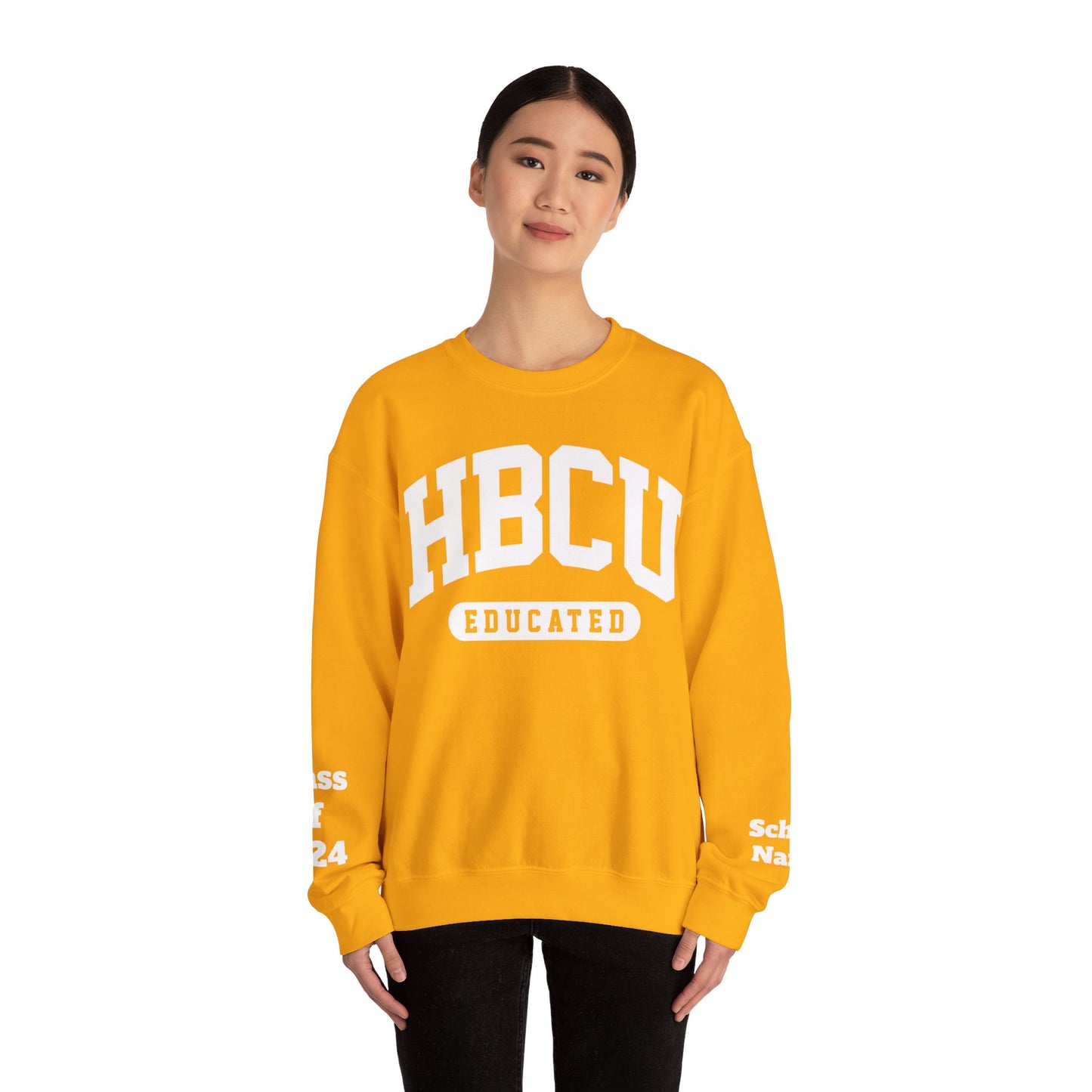 Custom Personalized HBCU Educated Unisex Heavy Blend™ Crewneck Sweatshirt gift for Student and Alumni.