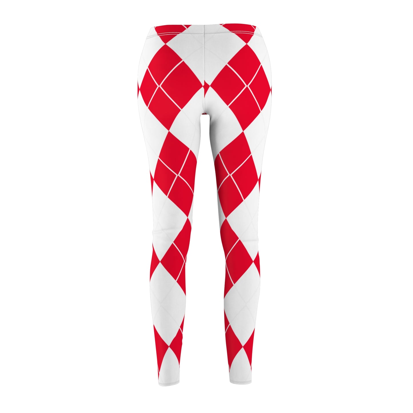 My Sorority Sister gift Red and White Argyle Women's Yoga Casual Leggings