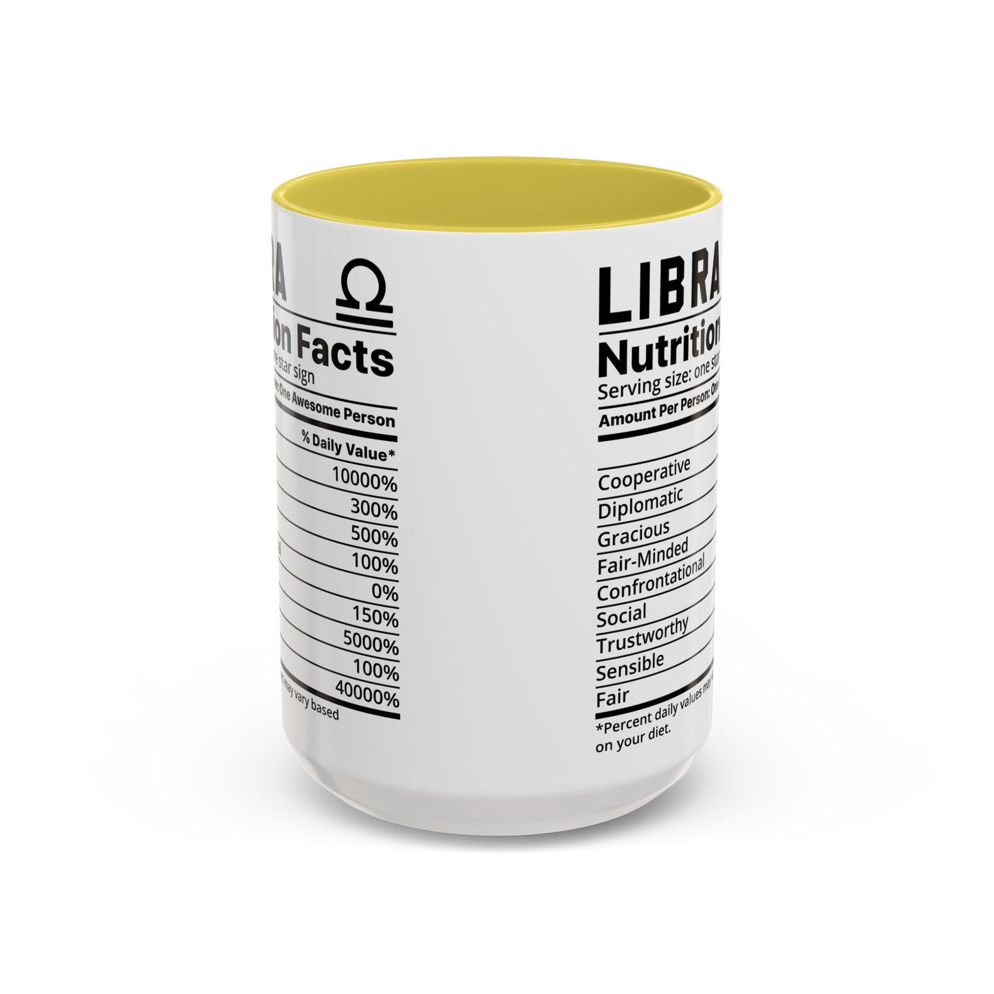 Zodiac Libra Mug - Nutrition Facts Design, Astrology Gift, Coffee Lover, Personalized Birthday Present, Horoscope Décor