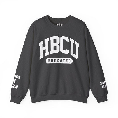 Custom Personalized HBCU Educated Unisex Heavy Blend™ Crewneck Sweatshirt gift for Student and Alumni.