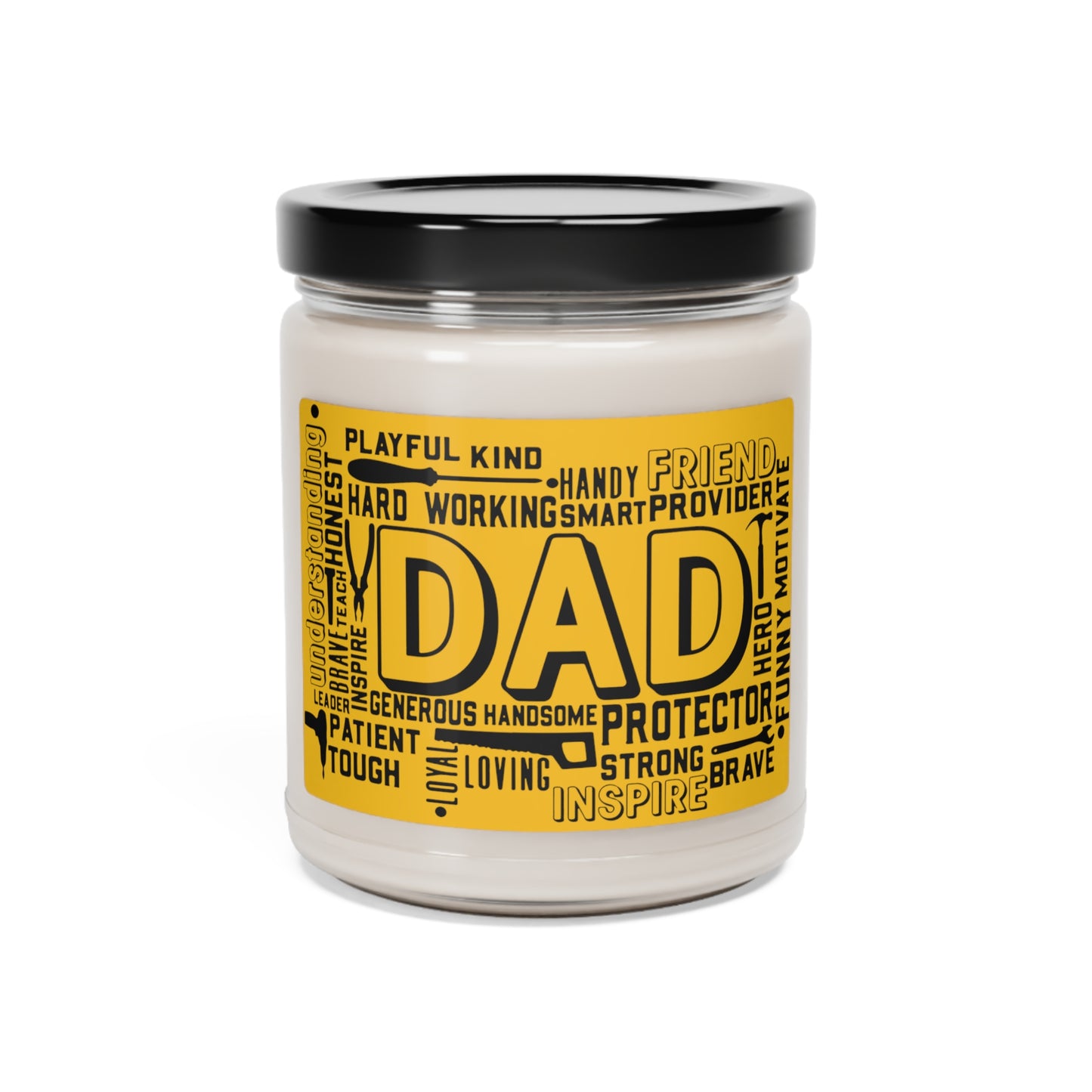 Handy Man Yellow Father's Day Dad Scented Soy Candle, 9oz Gift from her for him