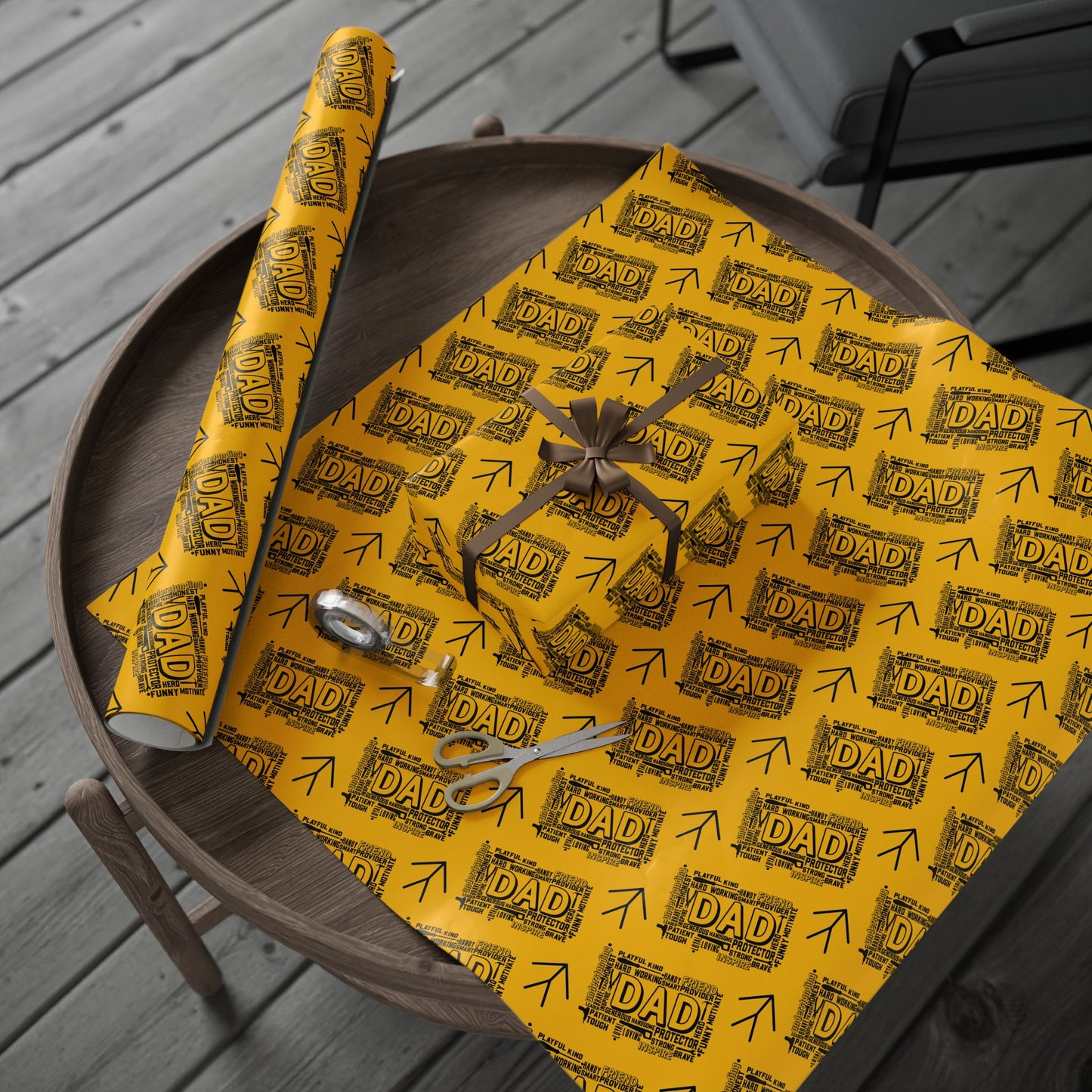 Handy Man Yellow Father's Day Dad Gift Wrapping Papers for Him from Her for any Occasion