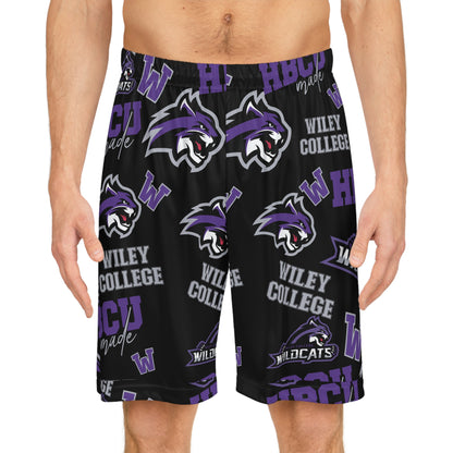 Wiley College Wildcats Black HBCU All Over Print Basketball Shorts Gift for Students and Alumni