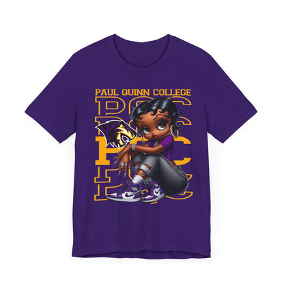 PQC Tigers: Paul Quinn College Sneakerhead Betty Boop Unisex Jersey Short Sleeve Tee Gift for Student and Alumni