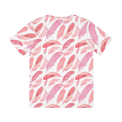 Pink Feathers Falling Polyester Tee