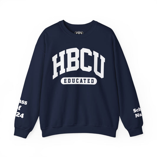 Custom Personalized HBCU Educated Unisex Heavy Blend™ Crewneck Sweatshirt gift for Student and Alumni.