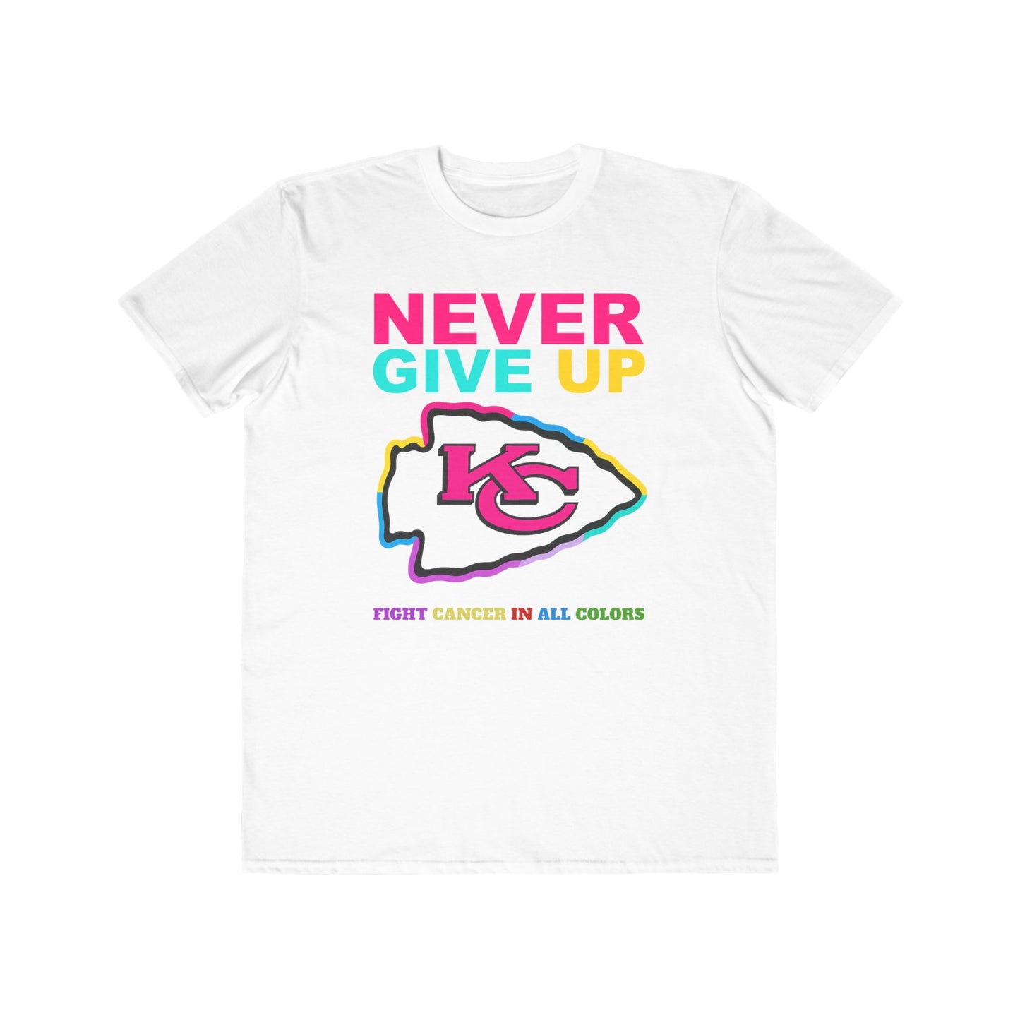 Kansas City Chiefs  Never Give Up Cancer Awareness Tee