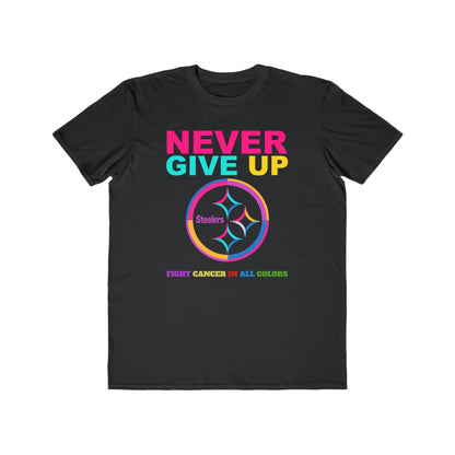 Steelers  Never Give Up Cancer Awareness Tee