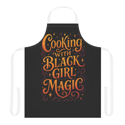 Black Cooking Apron with Black Girl Magic, Fun Kitchen Gift, Cooking Apparel, Chef Gift, Culinary Inspiration