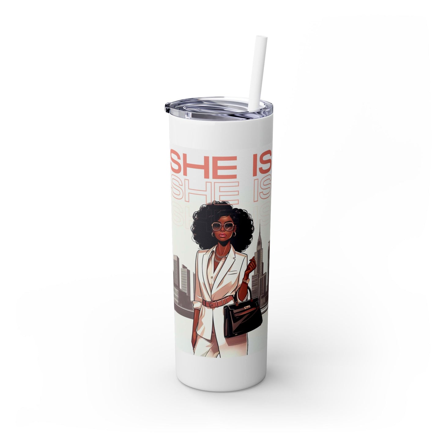 Beautiful Me Representation Matters Skinny Tumbler with Straw, 20oz