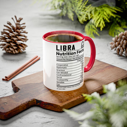 Zodiac Libra Mug - Nutrition Facts Design, Astrology Gift, Coffee Lover, Personalized Birthday Present, Horoscope Décor