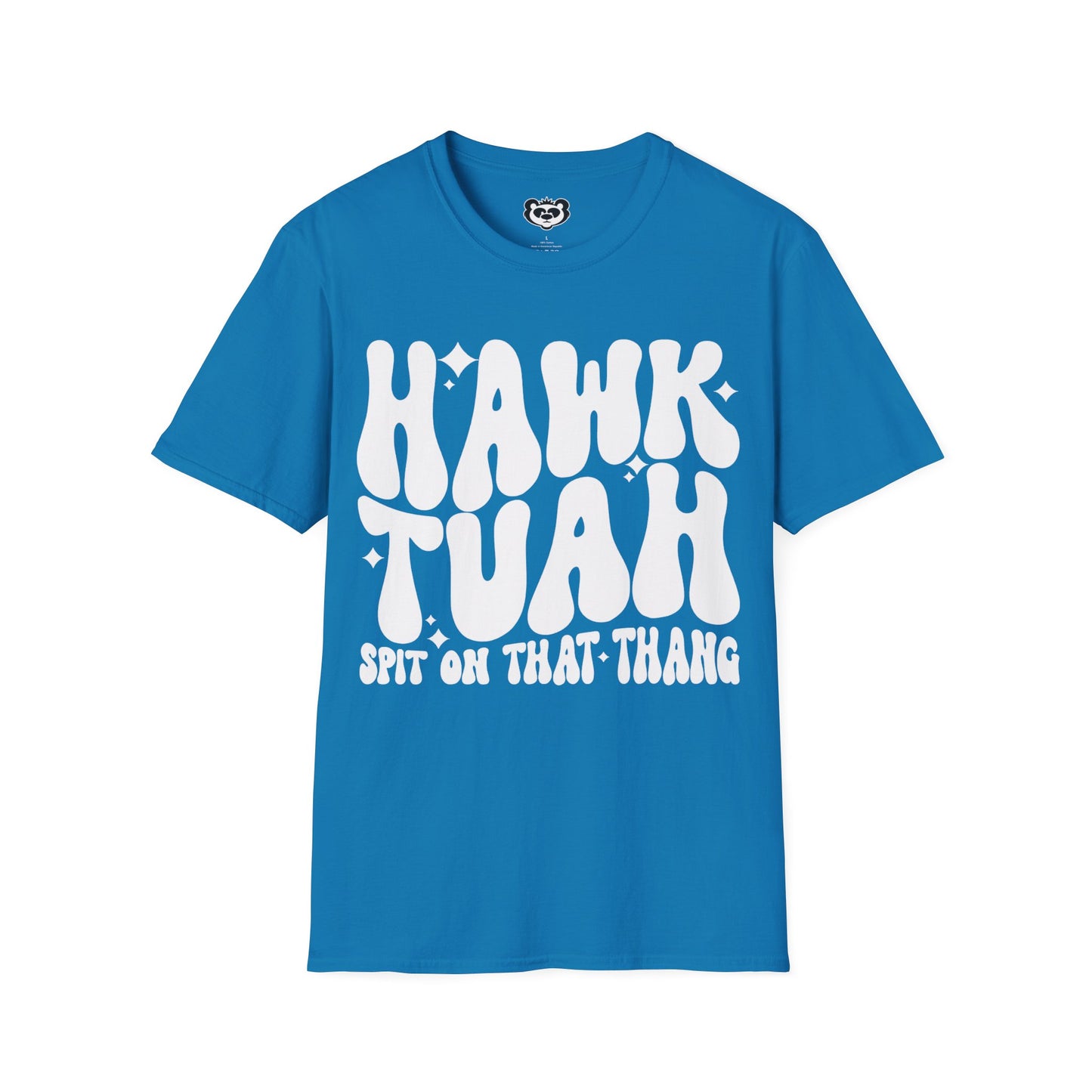 Hawk Tuah Spit on That Thang Funny Unisex Softstyle T-Shirt Gift for Her White Print