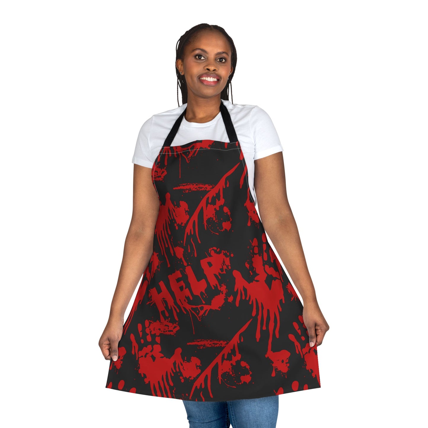 Blood Splatter Horror Movie night Apron, Black Straps Gift for Him and Her