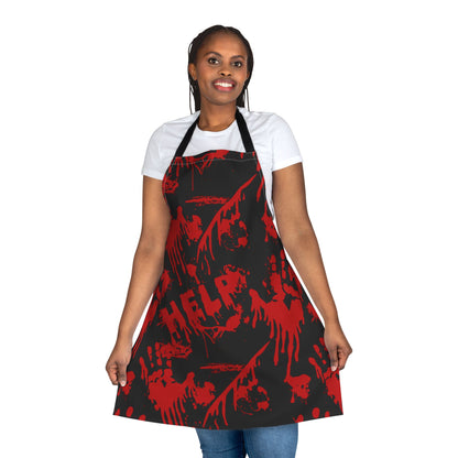 Blood Splatter Horror Movie night Apron, Black Straps Gift for Him and Her