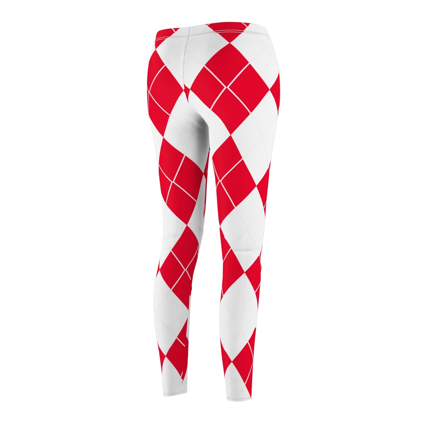 My Sorority Sister gift Red and White Argyle Women's Yoga Casual Leggings