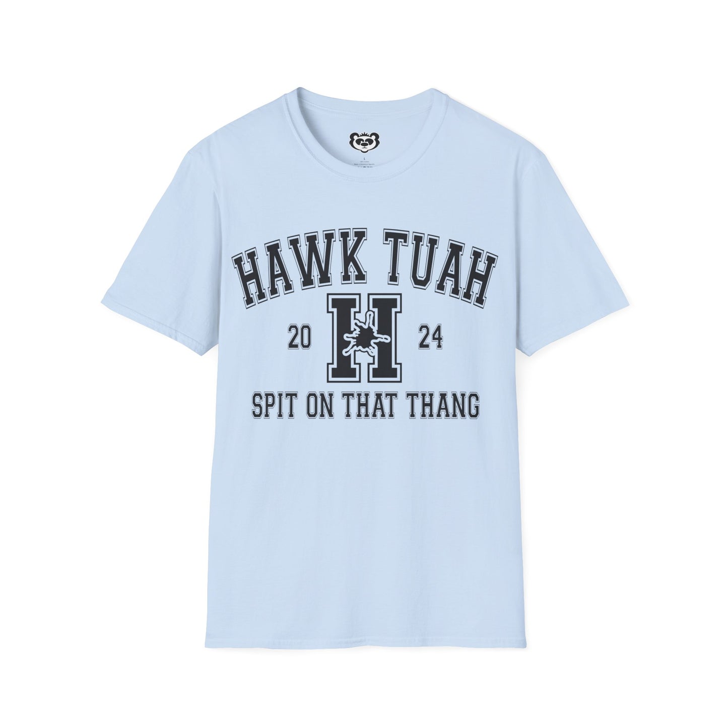 Hawk Tuah Spit on That Thang Funny College Style Unisex Softstyle T-Shirt Gift for Her