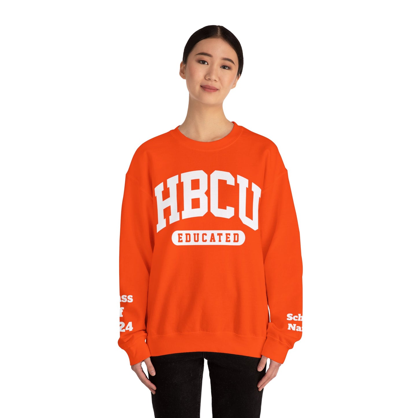 Custom Personalized HBCU Educated Unisex Heavy Blend™ Crewneck Sweatshirt gift for Student and Alumni.