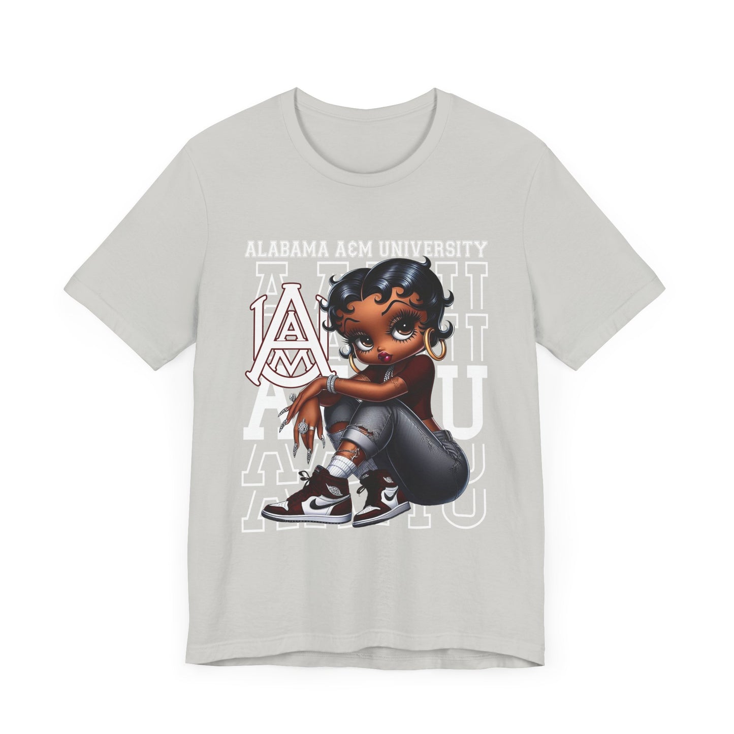 AAMU Bulldogs: Alabama A&M University The Hill Sneakerhead Betty Boop Unisex Jersey Short Sleeve Tee Gift for Student and Alumni