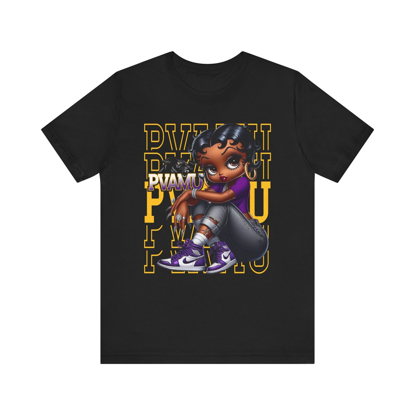 PVAMU Panthers: Prairie View Sneakerhead Betty Boop Unisex Jersey Short Sleeve Tee