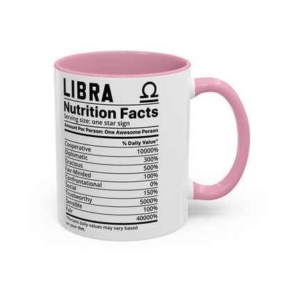 Zodiac Libra Mug - Nutrition Facts Design, Astrology Gift, Coffee Lover, Personalized Birthday Present, Horoscope Décor