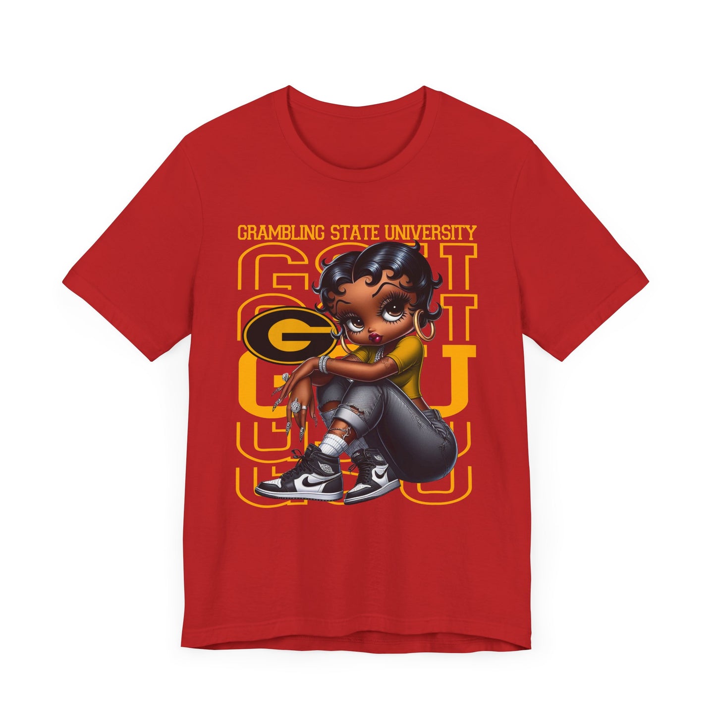 GSU Tigers: Grambling State University Sneakerhead Betty Boop Unisex Jersey Short Sleeve Tee Gift for Student and Alumni