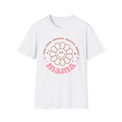 Mama Sunflower Happy Face Mother's Day Unisex Softstyle T-Shirt