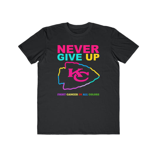 Kansas City Chiefs  Never Give Up Cancer Awareness Tee