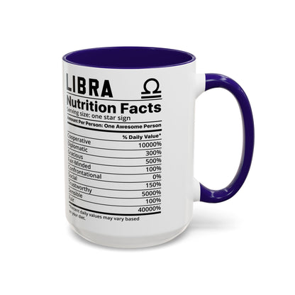 Zodiac Libra Mug - Nutrition Facts Design, Astrology Gift, Coffee Lover, Personalized Birthday Present, Horoscope Décor