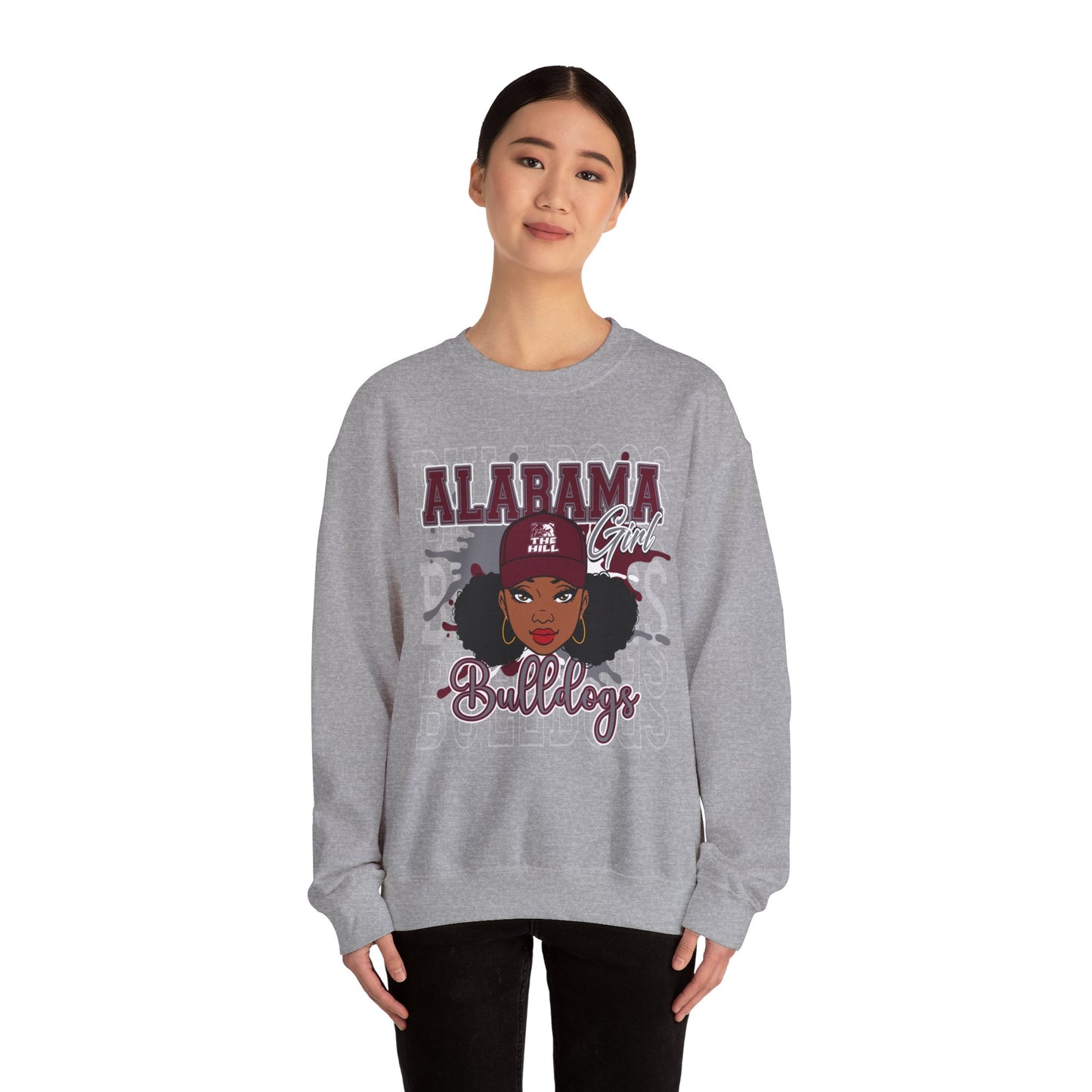 AAMU Bulldogs: Alabama A&M University Girl The Hill Unisex Heavy Blend™ Crewneck Sweatshirt