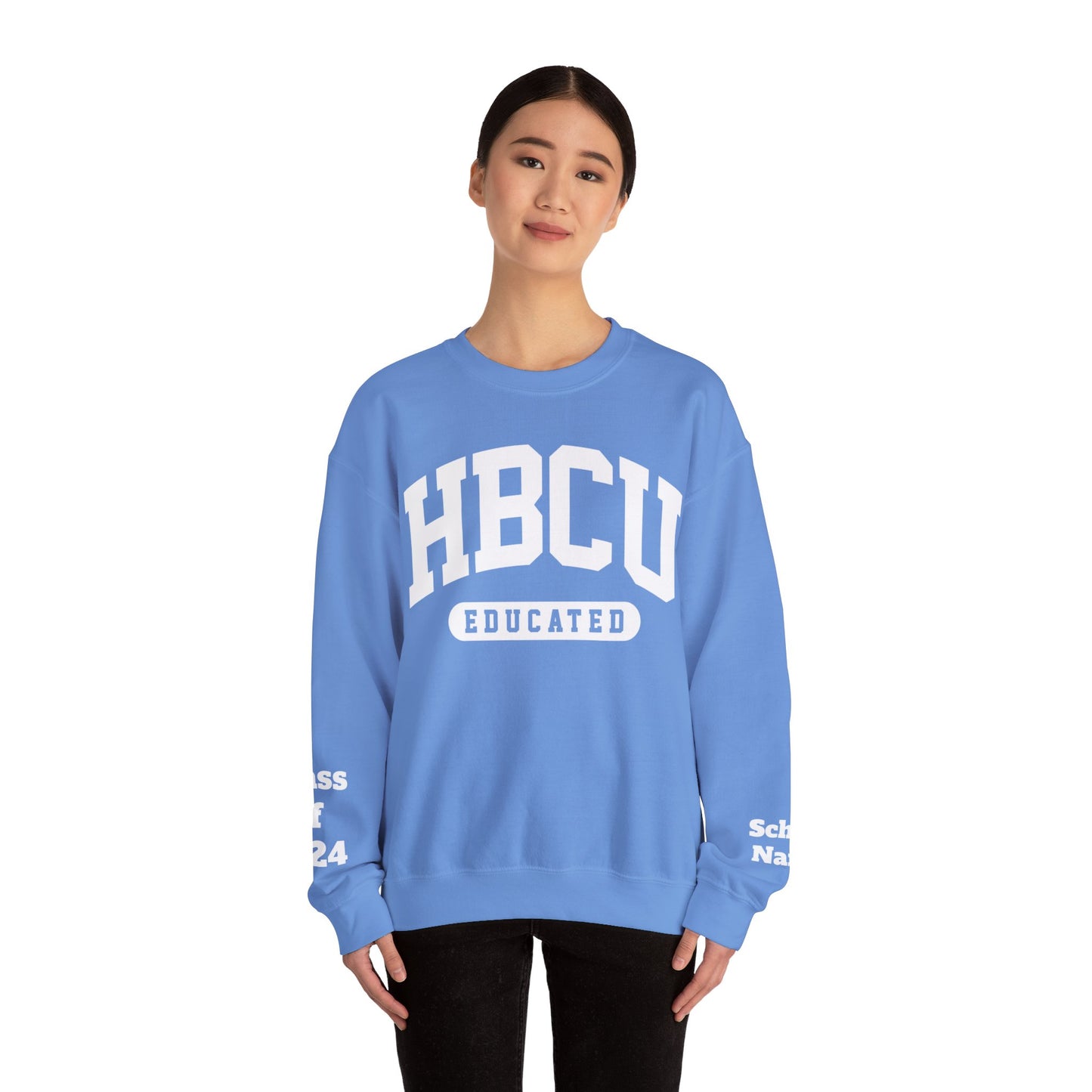 Custom Personalized HBCU Educated Unisex Heavy Blend™ Crewneck Sweatshirt gift for Student and Alumni.