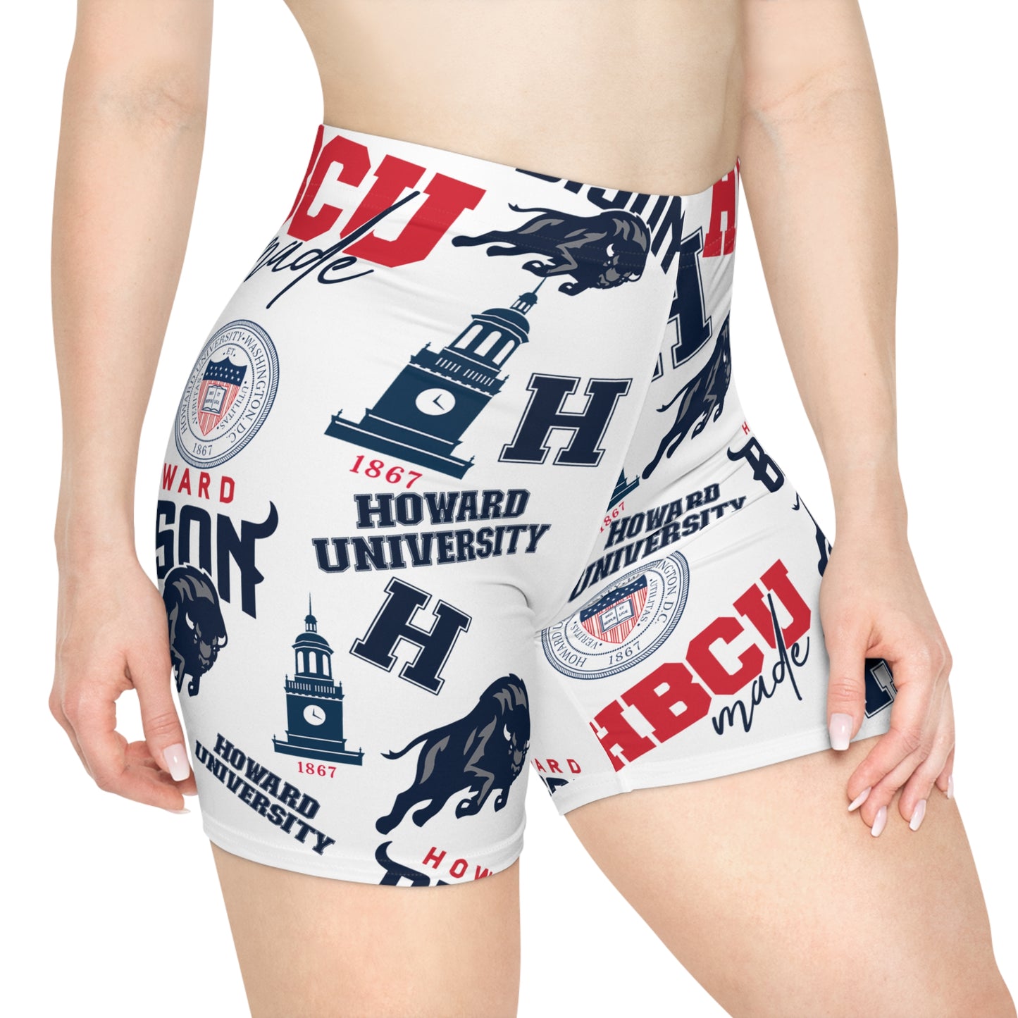 Howard U HBCU Women's Biker Shorts (AOP)