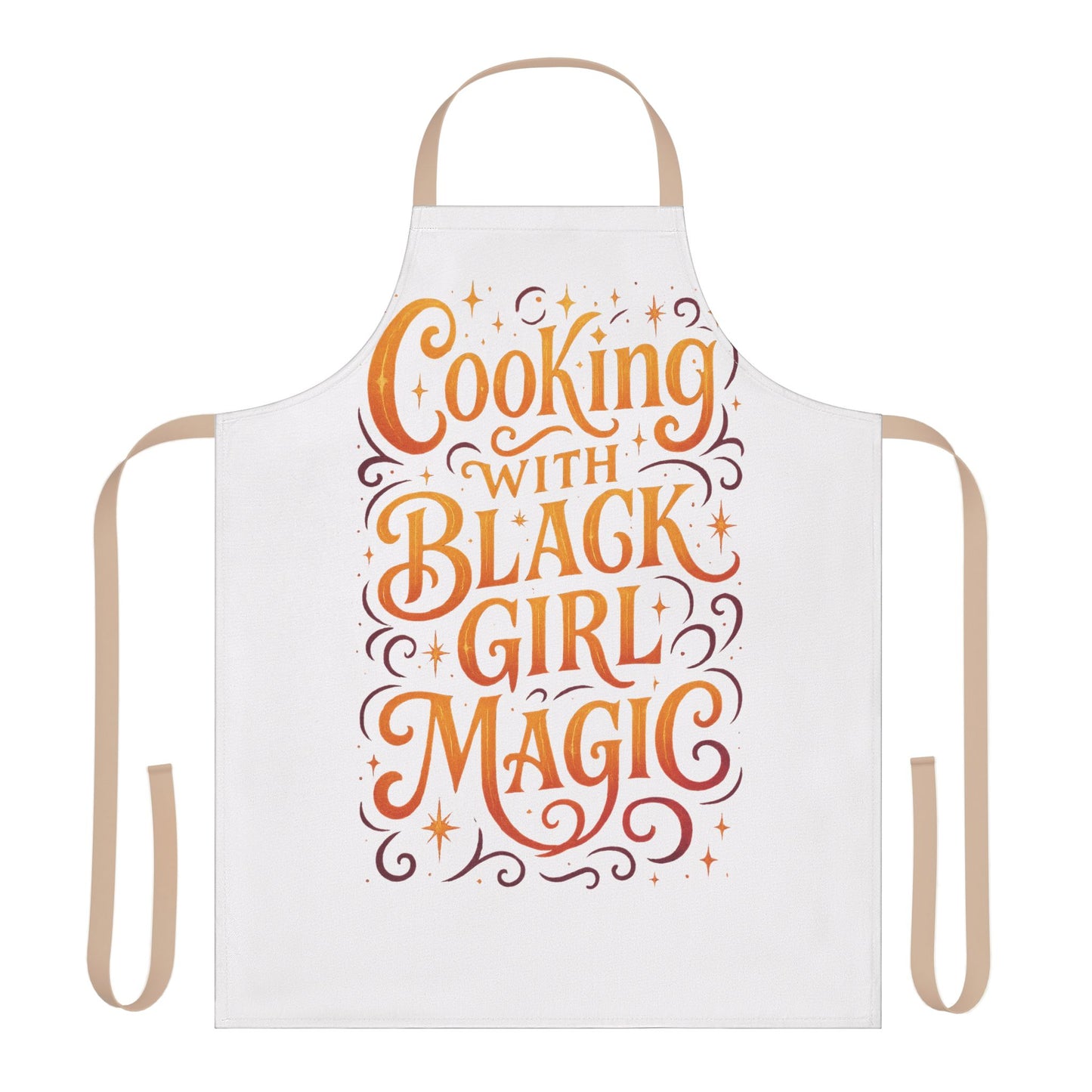 White Cooking Apron with Black Girl Magic, Fun Kitchen Gift, Cooking Apparel, Chef Gift, Culinary Inspiration