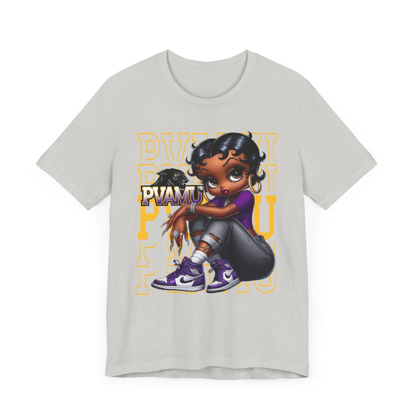 PVAMU Panthers: Prairie View Sneakerhead Betty Boop Unisex Jersey Short Sleeve Tee