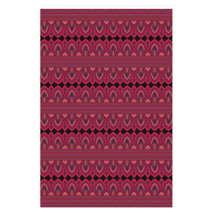 Red African print Pattern Wrapping Paper