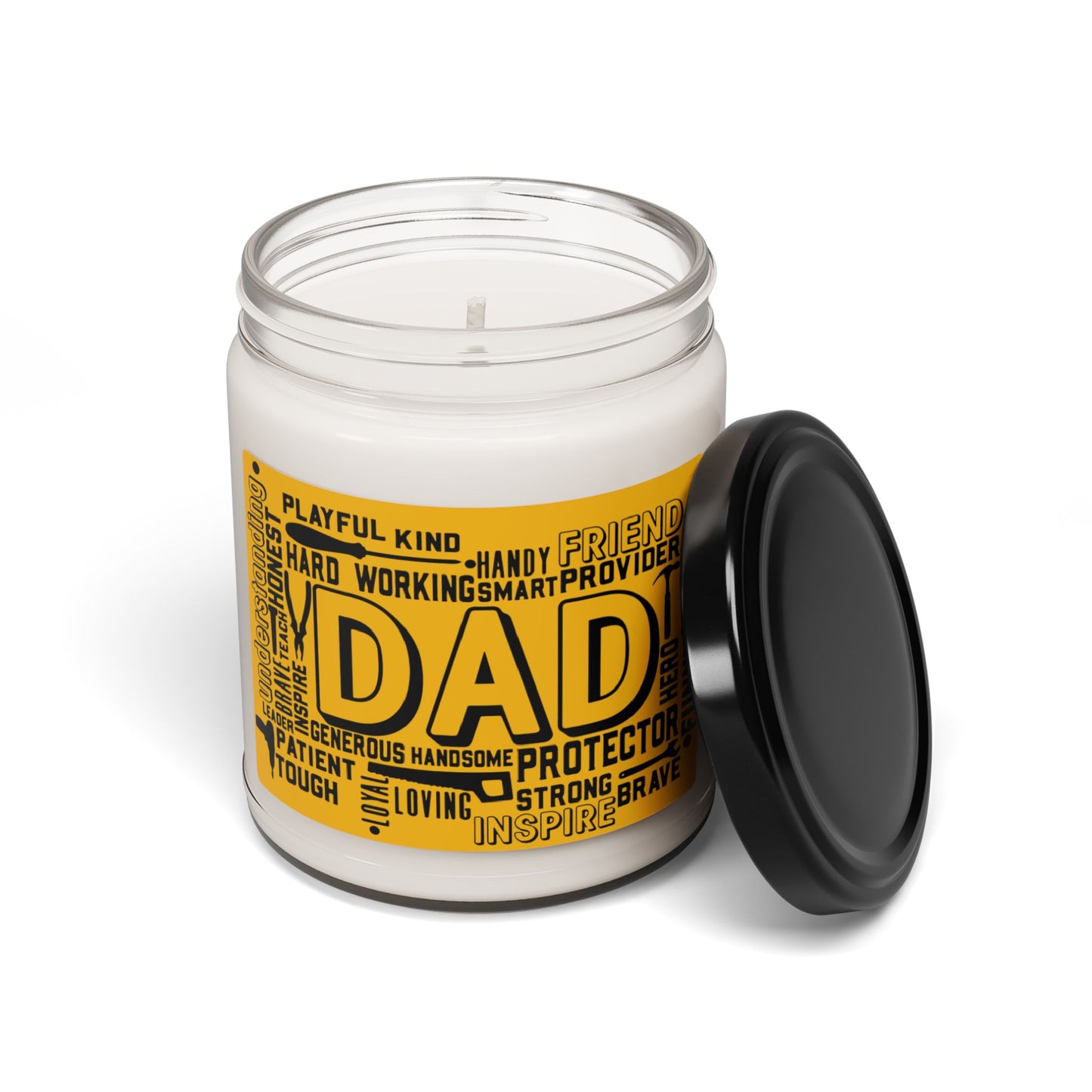 Handy Man Yellow Father's Day Dad Scented Soy Candle, 9oz Gift from her for him