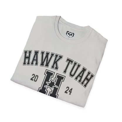 Hawk Tuah Spit on That Thang Funny College Style Unisex Softstyle T-Shirt Gift for Her