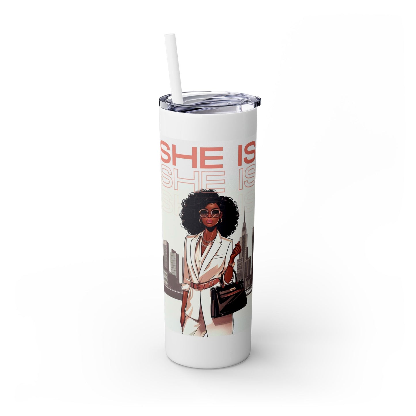 Beautiful Me Representation Matters Skinny Tumbler with Straw, 20oz