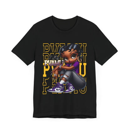 PVAMU Panthers: Prairie View Sneakerhead Betty Boop Unisex Jersey Short Sleeve Tee