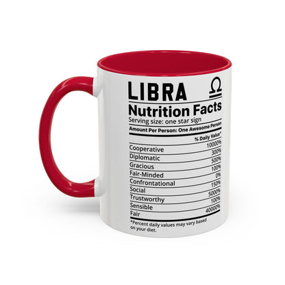 Zodiac Libra Mug - Nutrition Facts Design, Astrology Gift, Coffee Lover, Personalized Birthday Present, Horoscope Décor