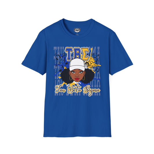 Tau Beta Sigma Unisex Softstyle T-Shirt Blue and Gold Sorority Shirt