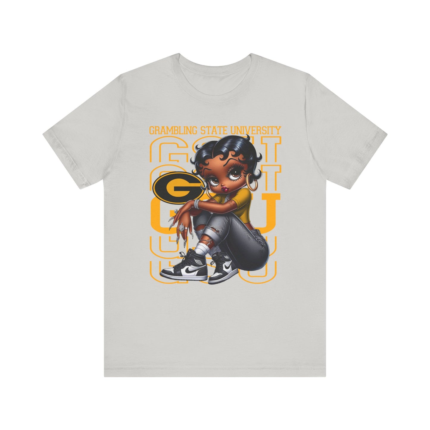 GSU Tigers: Grambling State University Sneakerhead Betty Boop Unisex Jersey Short Sleeve Tee Gift for Student and Alumni