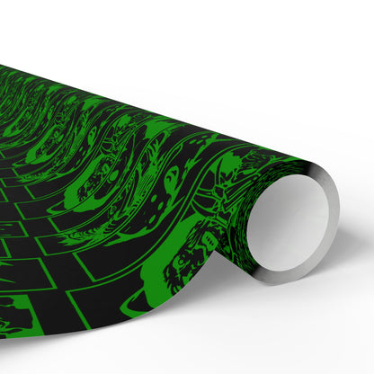 Horror Movie Party Black And Green Wrapping Papers