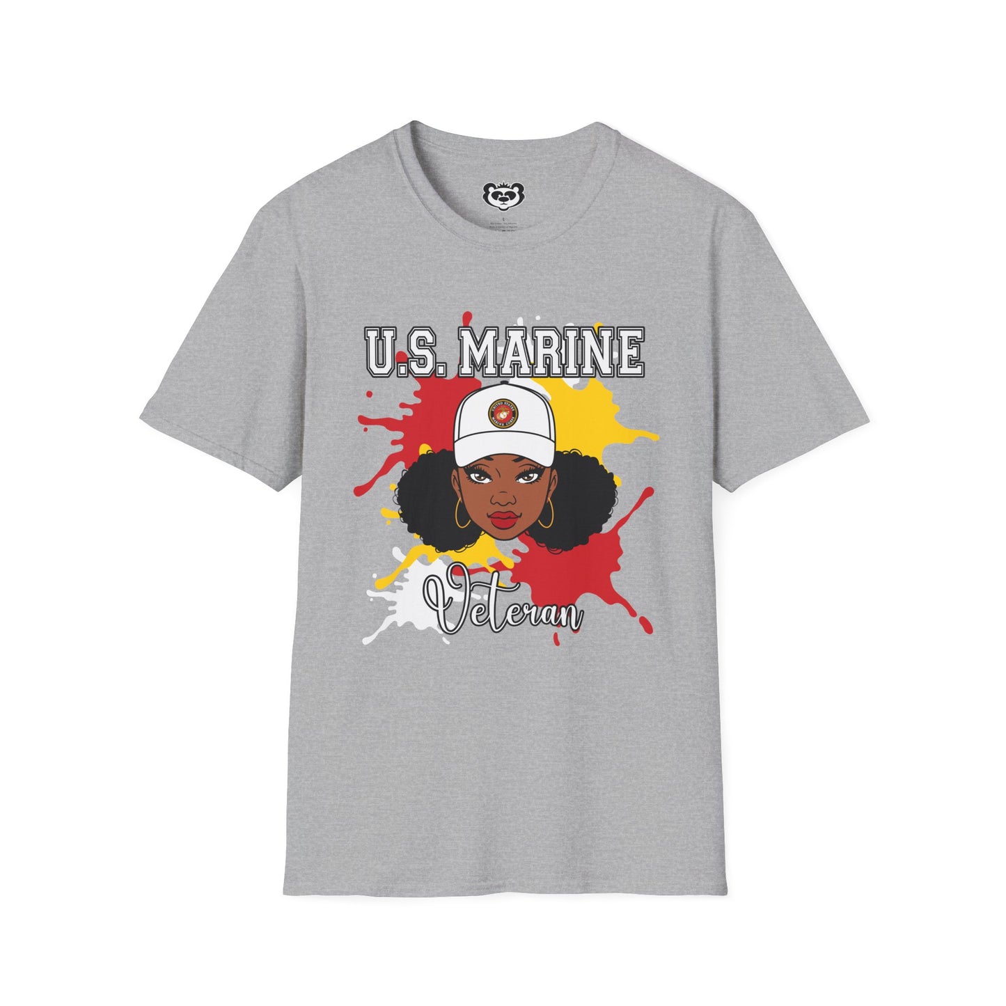 Personalizable U.S. Marine Corp Veteran Unisex Softstyle T-Shirt Gift for Her