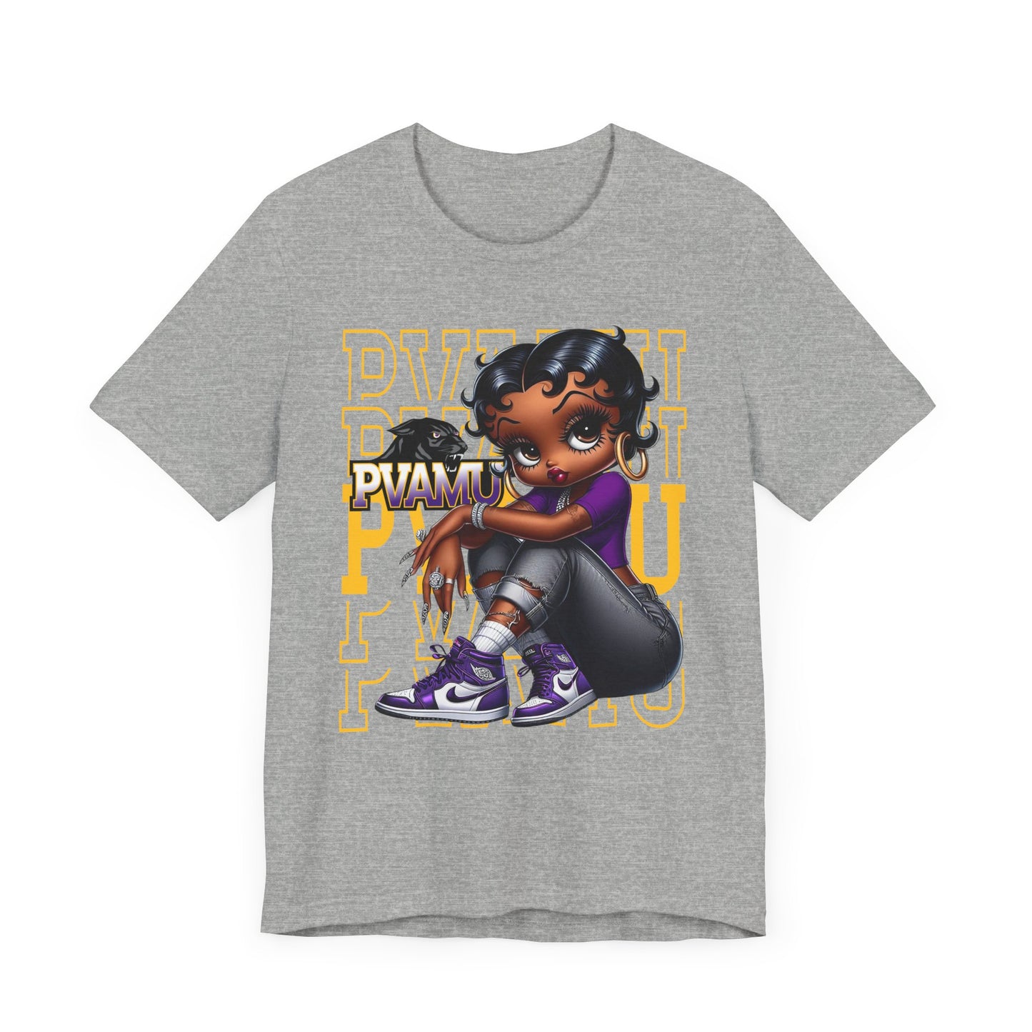 PVAMU Panthers: Prairie View Sneakerhead Betty Boop Unisex Jersey Short Sleeve Tee